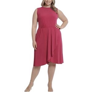 NWT London Times Women’s Sleeveless Fit & Flare Dress Berry
